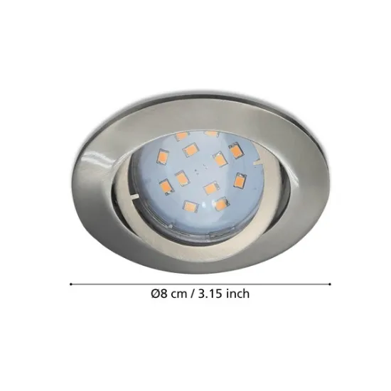 Eglo Tedo matt nikkel mennyezetbe építhető lámpa szett (EG-31689) GU10 3 izzós IP20