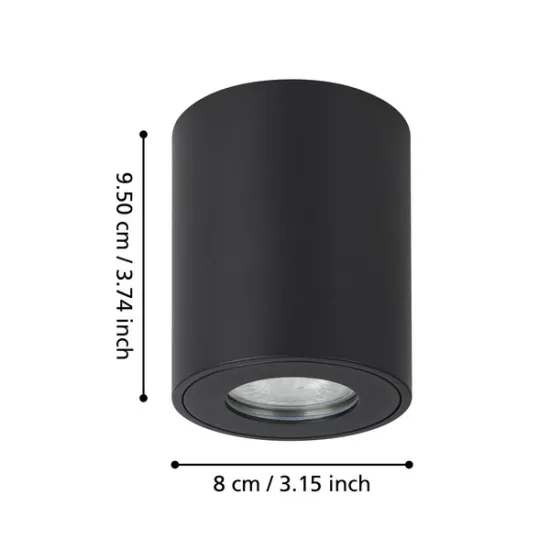 Eglo Torrecola fekete kültéri mennyezeti lámpa (EG-901028) GU10 1 izzós IP44