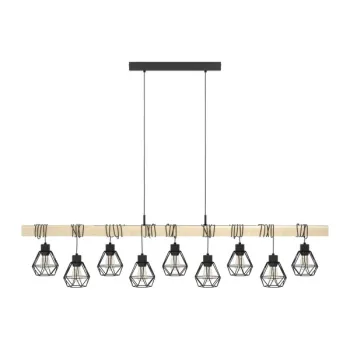 Eglo Townshend 5 natúr-fekete függesztett lámpa (EG-44077) E27 9 izzós IP20