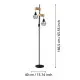 Eglo Townshend 5 natúr-fekete állólámpa (EG-44081) E27 2 izzós IP20