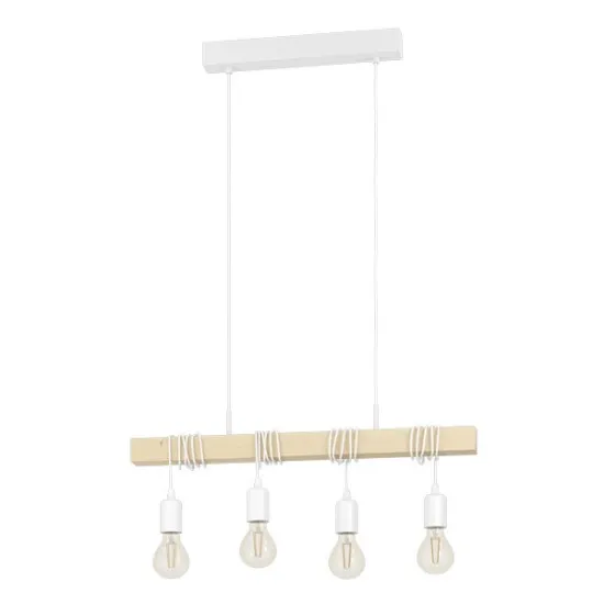 Eglo Townshend fehér-natúr függesztett lámpa (EG-43704) E27 4 izzós IP20