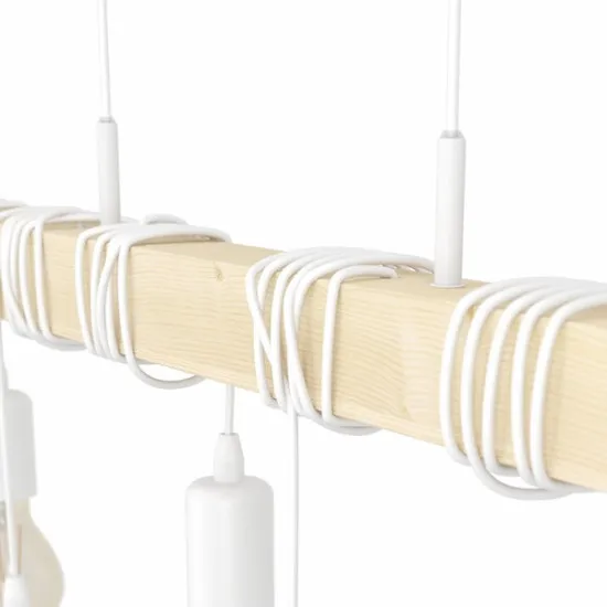 Eglo Townshend fehér-natúr függesztett lámpa (EG-43705) E27 6 izzós IP20