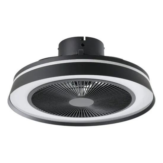 Eglo Vallonia matt fekete LED mennyezeti ventilátoros lámpa (EG-35196) LED 2 izzós IP20