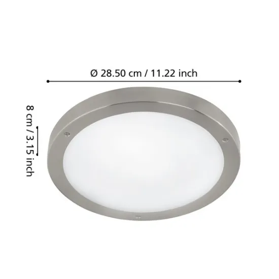 Eglo Vento 1 nemesacél LED kültéri fali/mennyezeti lámpa (EG-94121) LED 1 izzós IP44