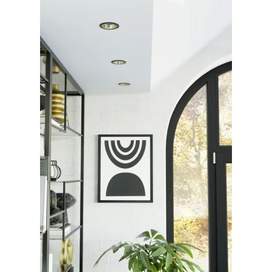 Eglo Yebra fekete fürdőszobai LED mennyezetbe építhető lámpa (EG-902296) LED 1 izzós IP44