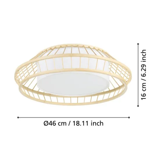 Eglo Yuku-Z natúr-fehér LED mennyezeti lámpa (EG-900841) LED 1 izzós IP20
