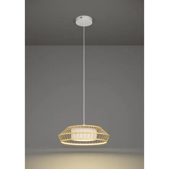 Eglo Yuku-Z natúr-fehér LED függesztett lámpa (EG-900842) LED 1 izzós IP20