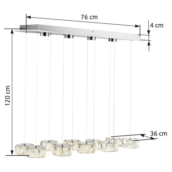 Globo Amur króm-átlátszó kristály LED függesztett lámpa (GLO-49350-92H) LED 1 izzós IP20
