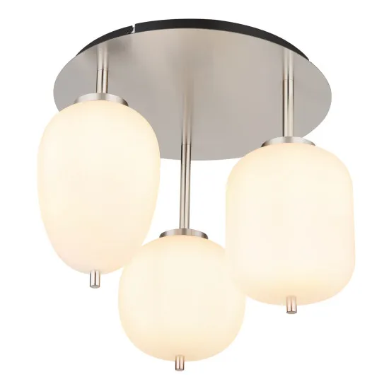 Globo Blacky I nikkel-opál mennyezeti lámpa (GLO-15345-3DNO) E14 3 izzós IP20