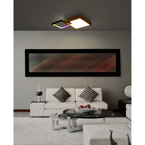 Globo Jacky fekete-opál távirányítós LED mennyezeti lámpa (GLO-41392-21) LED 1 izzós IP20