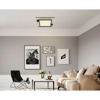 Globo Jorry fekete-opál távirányítós LED mennyezeti lámpa (GLO-67283-40) LED 1 izzós IP20