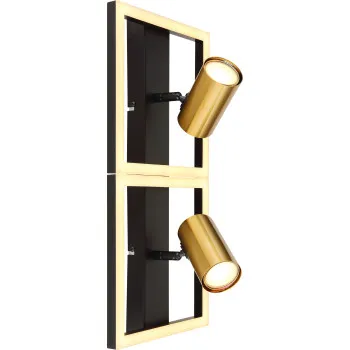 Globo Marrie fekete-sárgaréz LED fali lámpa (GLO-57032-2) LED+GU10 3 izzós IP20