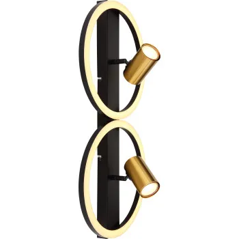 Globo Marrie fekete-sárgaréz LED fali lámpa (GLO-57033-2) LED+GU10 3 izzós IP20