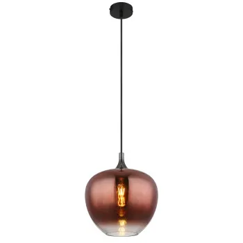 Globo Maxy fekete-réz függesztett lámpa (GLO-15548H1G) E27 1 izzós IP20