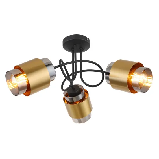 Globo Milley fekete-füstszürke mennyezeti spotlámpa (GLO-15560-3D) E27 3 izzós IP20