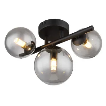 Globo Riha fekete-füstszürke mennyezeti lámpa (GLO-56133-3W) G9 3 izzós IP20