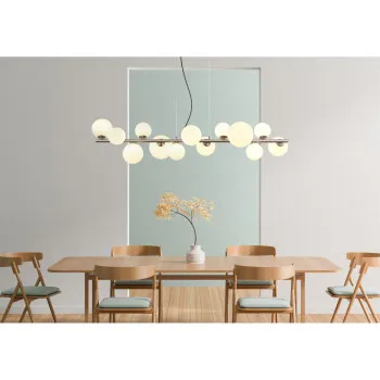 Globo Riha nikkel-opál függesztett lámpa (GLO-56140-13H) G9 13 izzós IP20