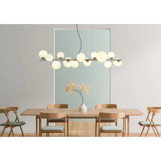 Globo Riha nikkel-opál függesztett lámpa (GLO-56140-13H) G9 13 izzós IP20