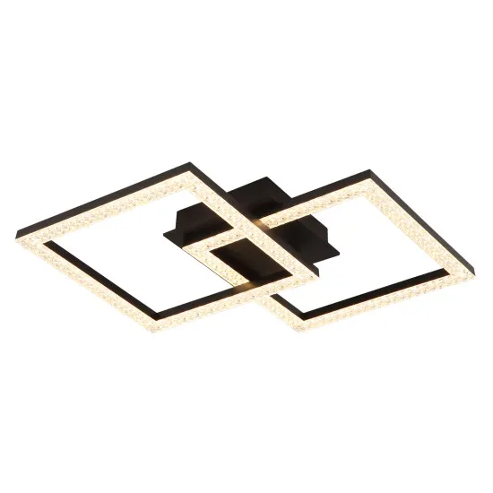 Globo Sapena fekete-átlátszó LED mennyezeti lámpa (GLO-67328-20D) LED 1 izzós IP20