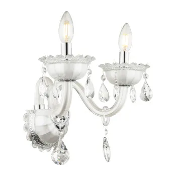 Globo Teejay króm-átlátszó kristály fali lámpa (GLO-64118-2W) E14 2 izzós IP20