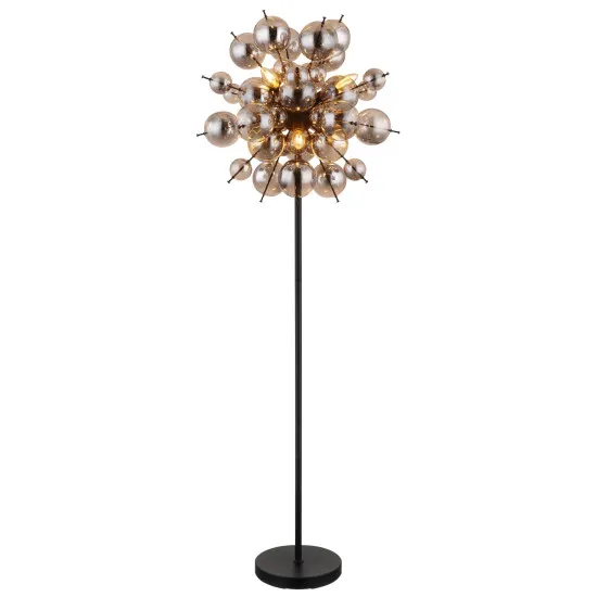 Globo Udo fekete-füstszürke állólámpa (GLO-15633SS) E14 6 izzós IP20