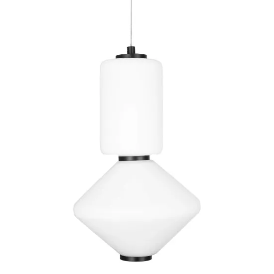 Maxlight Akiko fekete-opál LED függesztett lámpa (MAX-P0467) LED 1 izzós IP20