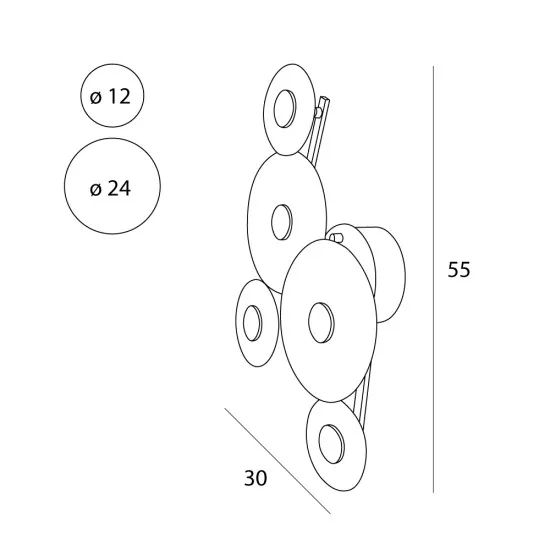 Maxlight Allure matt arany LED fali lámpa (MAX-W0357) LED 5 izzós IP20