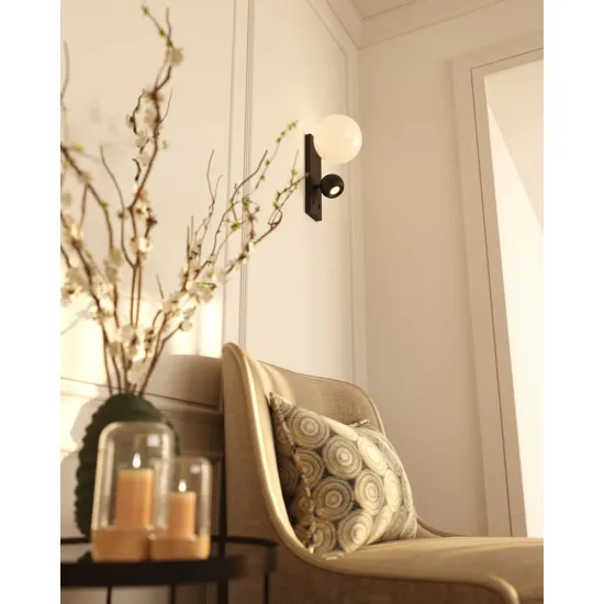 Maxlight Atom fekete LED fali lámpa (MAX-W0351) LED 1 izzós IP20