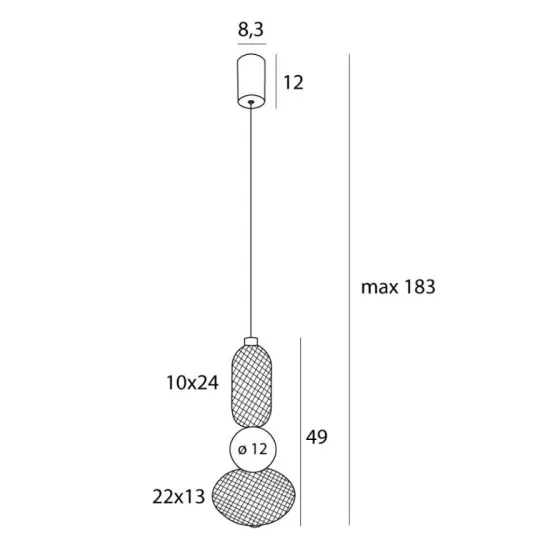 Maxlight Bora fekete-arany LED függesztett lámpa (MAX-P0591) LED 1 izzós IP20