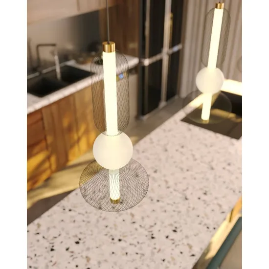 Maxlight Bora fekete-arany LED függesztett lámpa (MAX-P0591) LED 1 izzós IP20