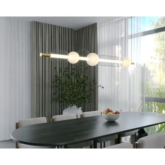 Maxlight Bora fekete-arany LED függesztett lámpa (MAX-P0593) LED 1 izzós IP20