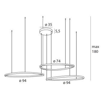 Maxlight Cayenne rózsarany LED függesztett lámpa (MAX-P0604D) LED 1 izzós IP20