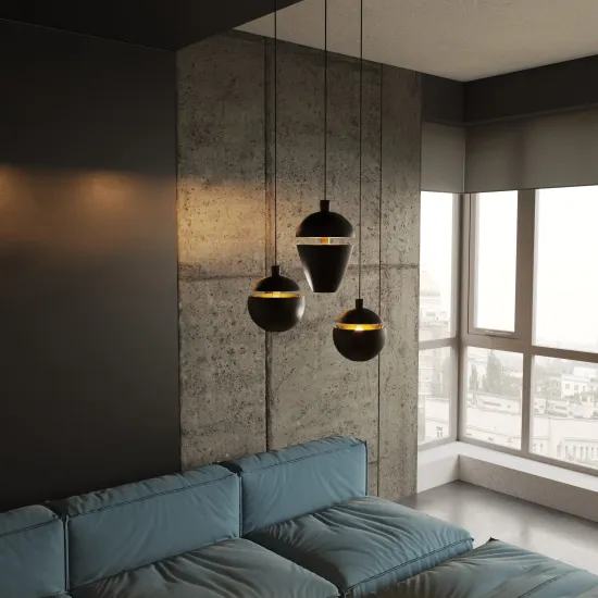 Maxlight Cometshine fekete-arany LED függesztett lámpa (MAX-P0472) LED 1 izzós IP20