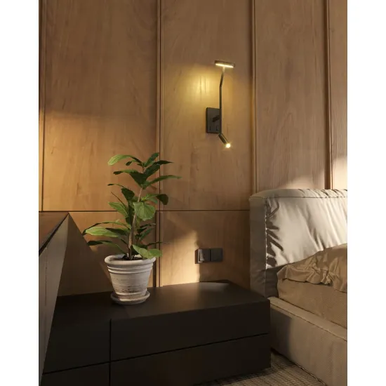 Maxlight Ibiza fekete LED fali lámpa (MAX-W0349) LED 2 izzós IP20