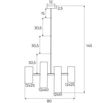 Maxlight Laxer fekete-fehér függesztett lámpa (MAX-P0502) GU10 4 izzós IP20