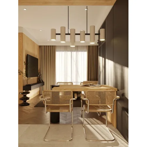 Maxlight Laxer fekete-fehér függesztett lámpa (MAX-P0504) GU10 6 izzós IP20