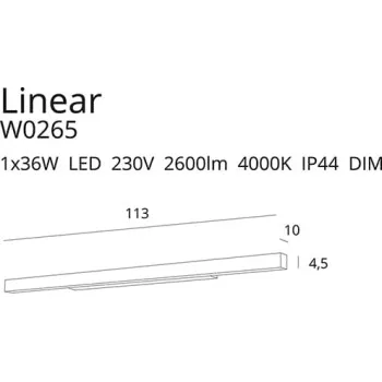 Maxlight Linear fehér LED fürdőszobai tükörvilágítás (MAX-W0265) LED
 1 izzós IP44