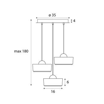 Maxlight Lipari arany-átlátszó LED függesztett lámpa (MAX-P0543) LED 3 izzós IP20