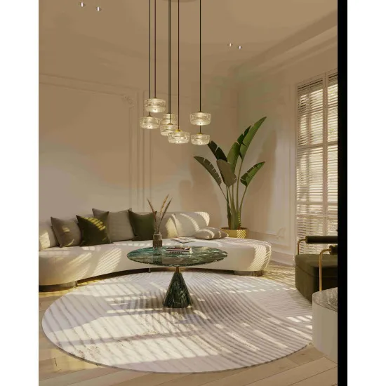 Maxlight Lipari arany-átlátszó LED függesztett lámpa (MAX-P0544) LED 7 izzós IP20