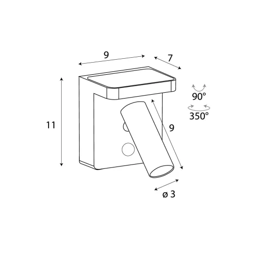 Maxlight Lofer fekete LED fali lámpa (MAX-W0374) LED 1 izzós IP20