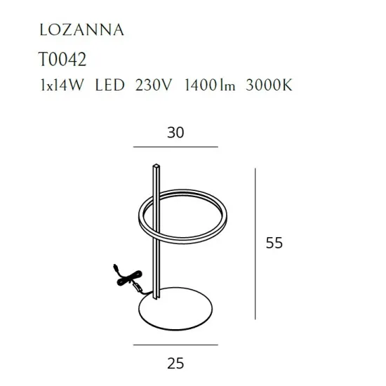 Maxlight Lozanna arany LED asztali lámpa (MAX-T0042) LED 1 izzós IP20