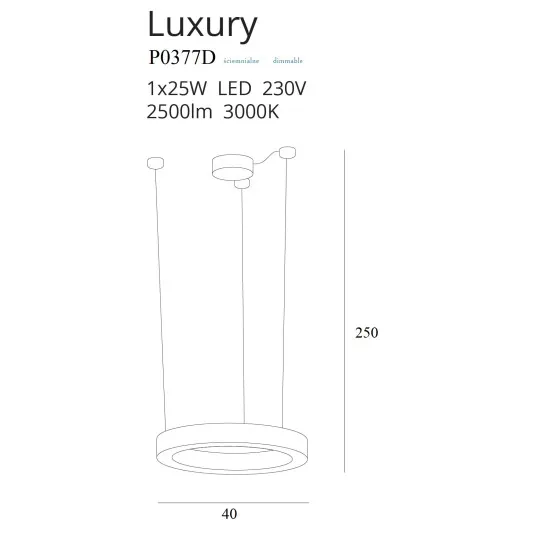 Maxlight Luxury arany LED függesztett lámpa (MAX-P0377D) LED 1 izzós IP20