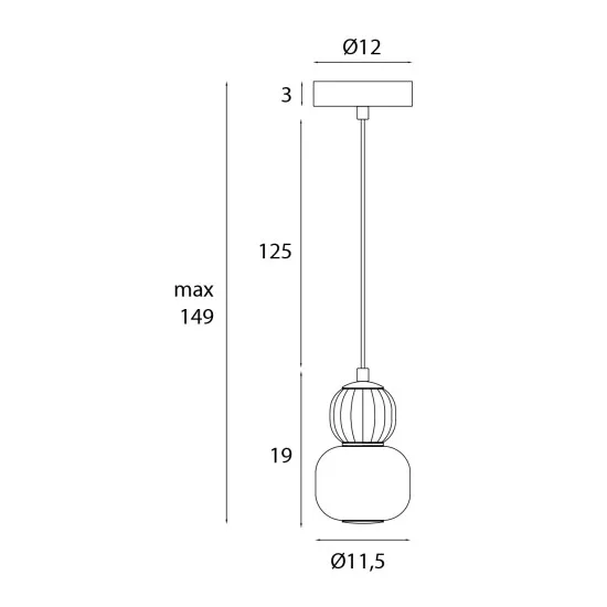 Maxlight Modern sötétszürke LED függesztett lámpa (MAX-P0626) LED 1 izzós IP20