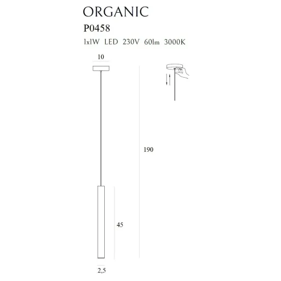 Maxlight Organic H réz LED függesztett lámpa (MAX-P0458) LED 1 izzós IP20