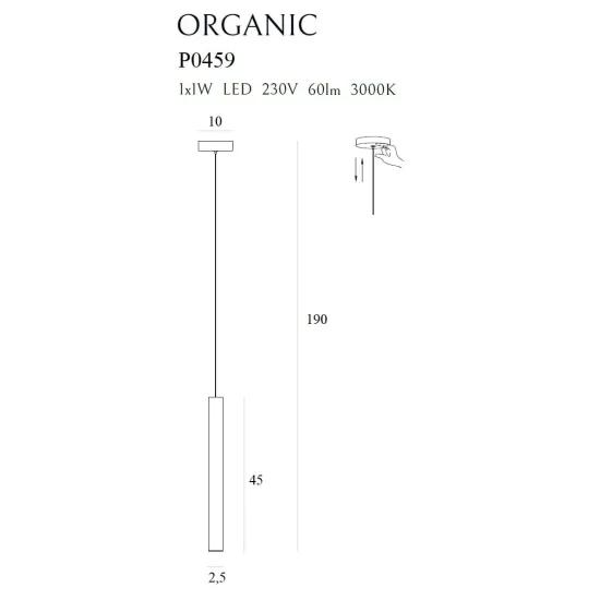 Maxlight Organic H arany LED függesztett lámpa (MAX-P0459) LED 1 izzós IP20