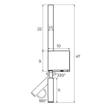 Maxlight Organic H fekete LED falikar (MAX-W0339) LED 2 izzós IP20