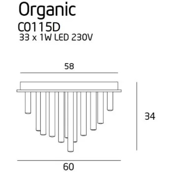 Maxlight Organic króm LED mennyezeti lámpa (MAX-C0115D) LED 33 izzós IP20