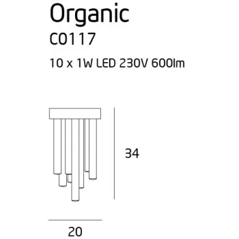 Maxlight Organic króm LED mennyezeti lámpa (MAX-C0117D) LED 10 izzós IP20