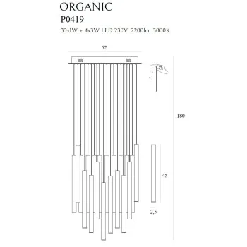 Maxlight Organic fekete LED függesztett lámpa (MAX-P0419D) LED 33+4 izzós IP20