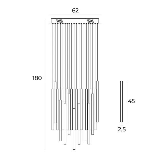 Maxlight Organic csiszolt arany LED függesztett lámpa (MAX-P0476D) LED 33+4 izzós IP20